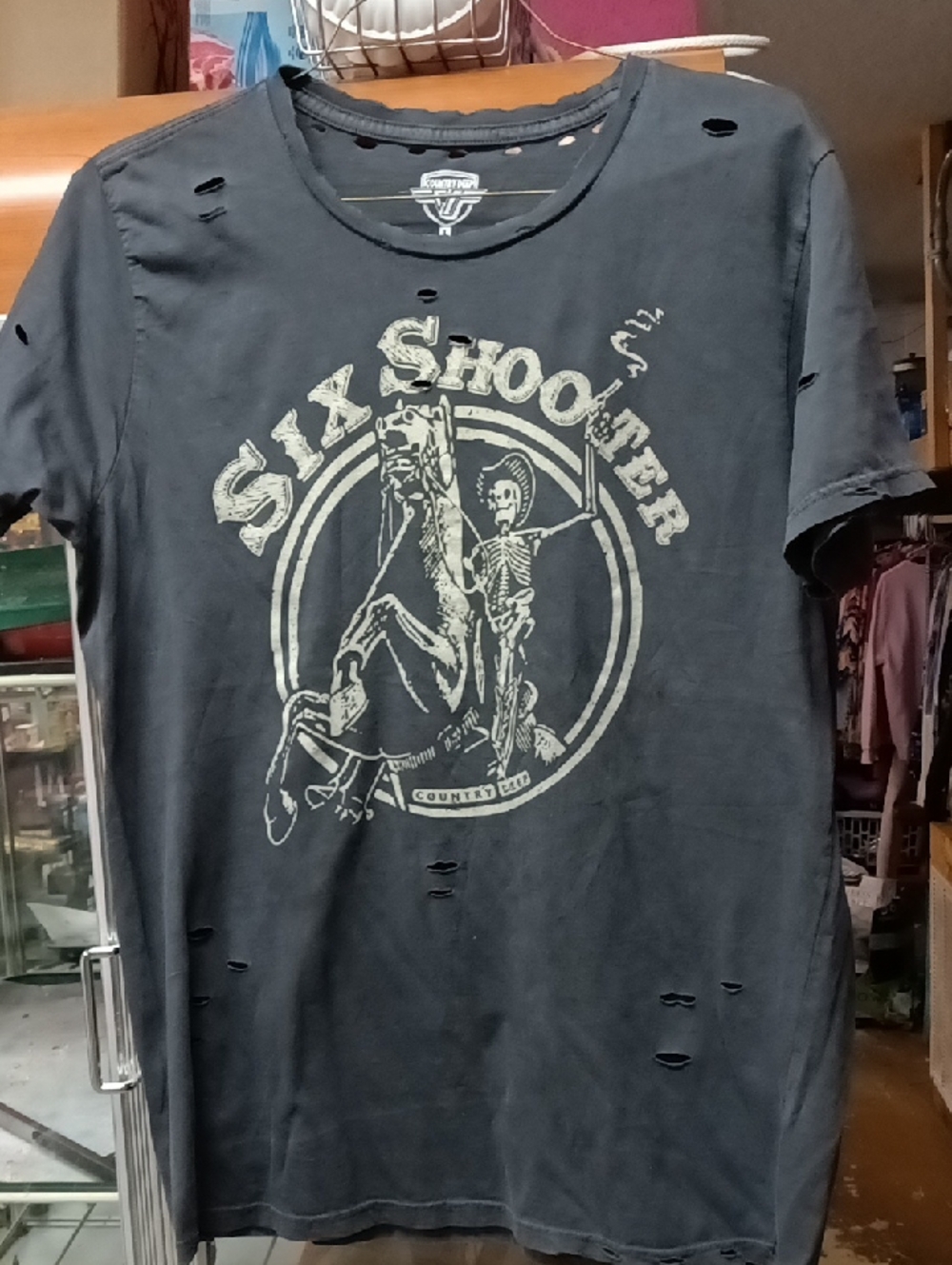 Distressed Graphic Tee — Black by